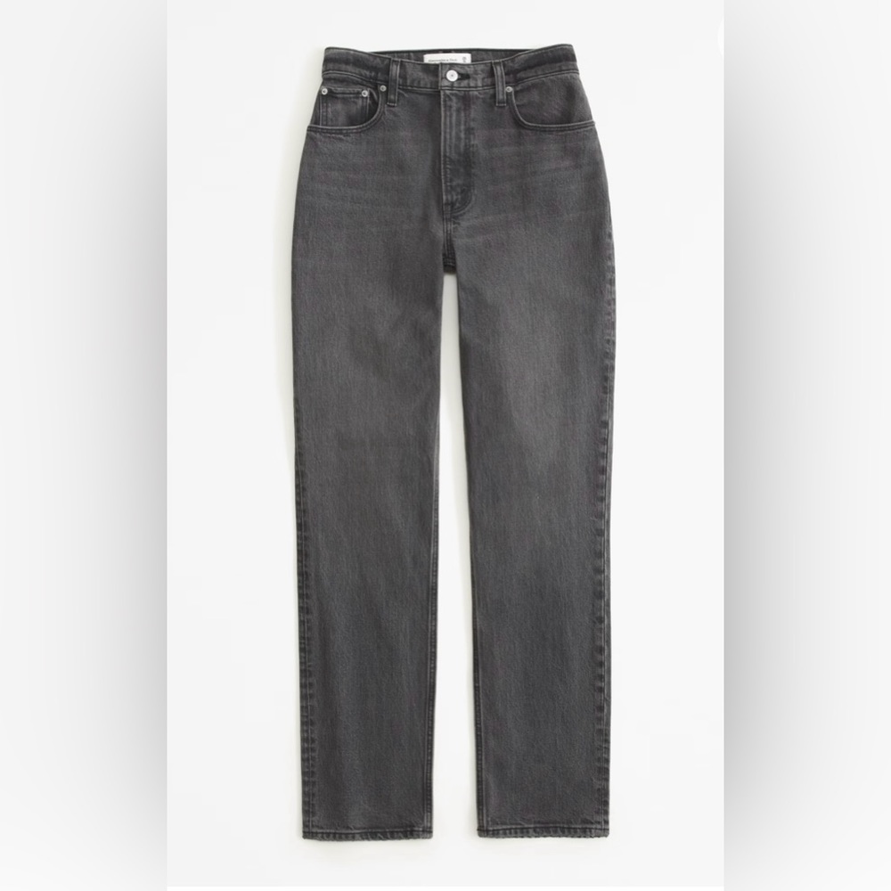Abercrombie & Fitch The ‘90’s Straight Ultra High Rise Curve Love Dark Grey 30R